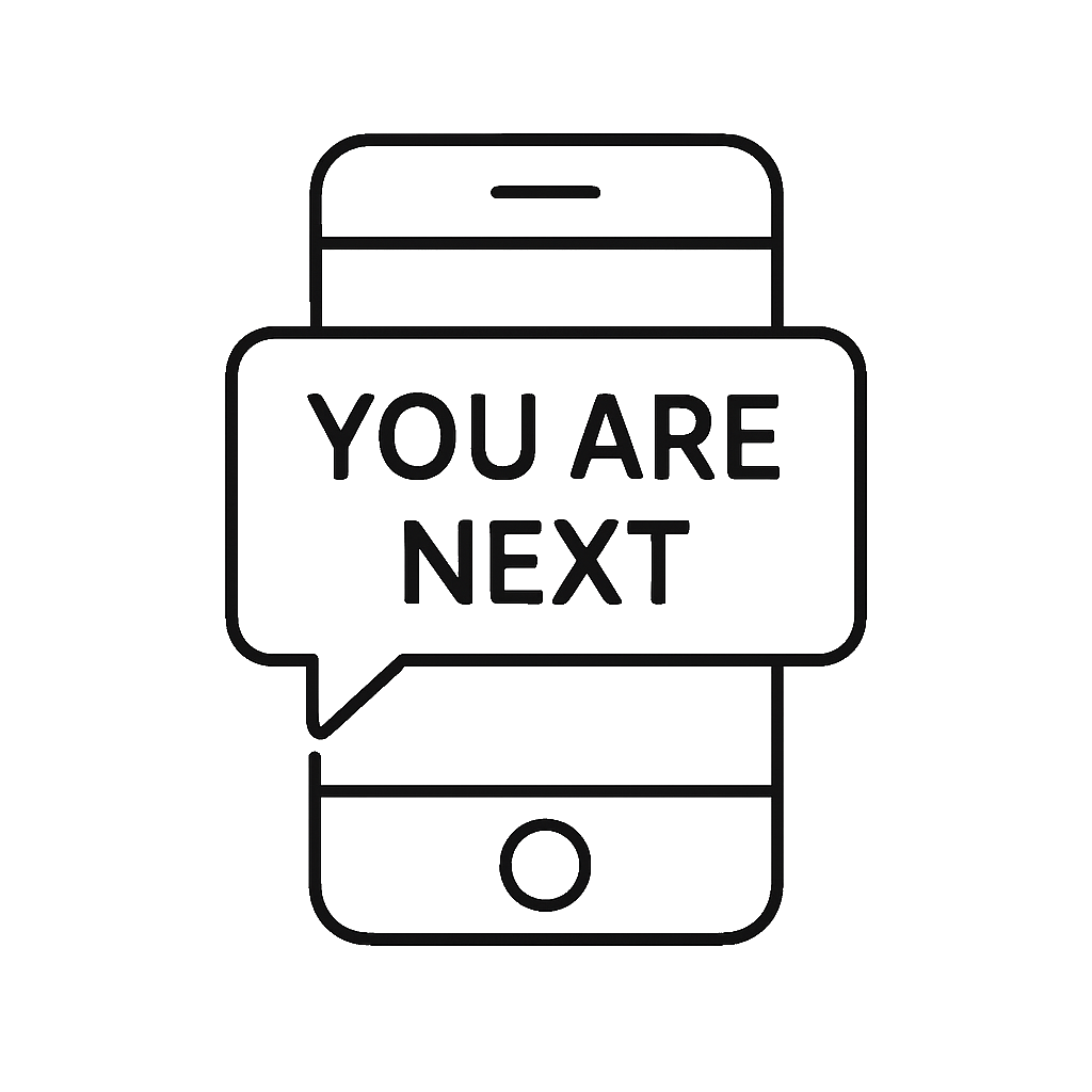 Phone showing queue position